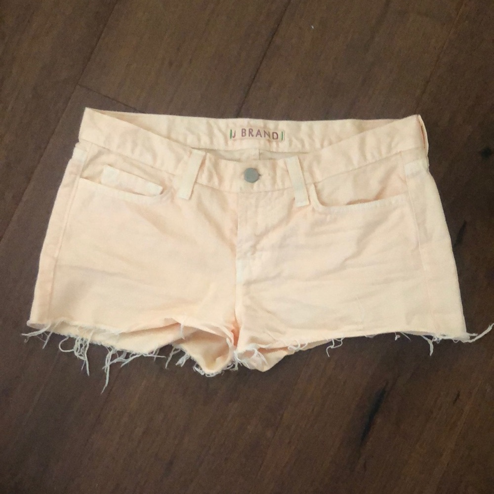 J Brand Peach Cut Off Denim Shorts